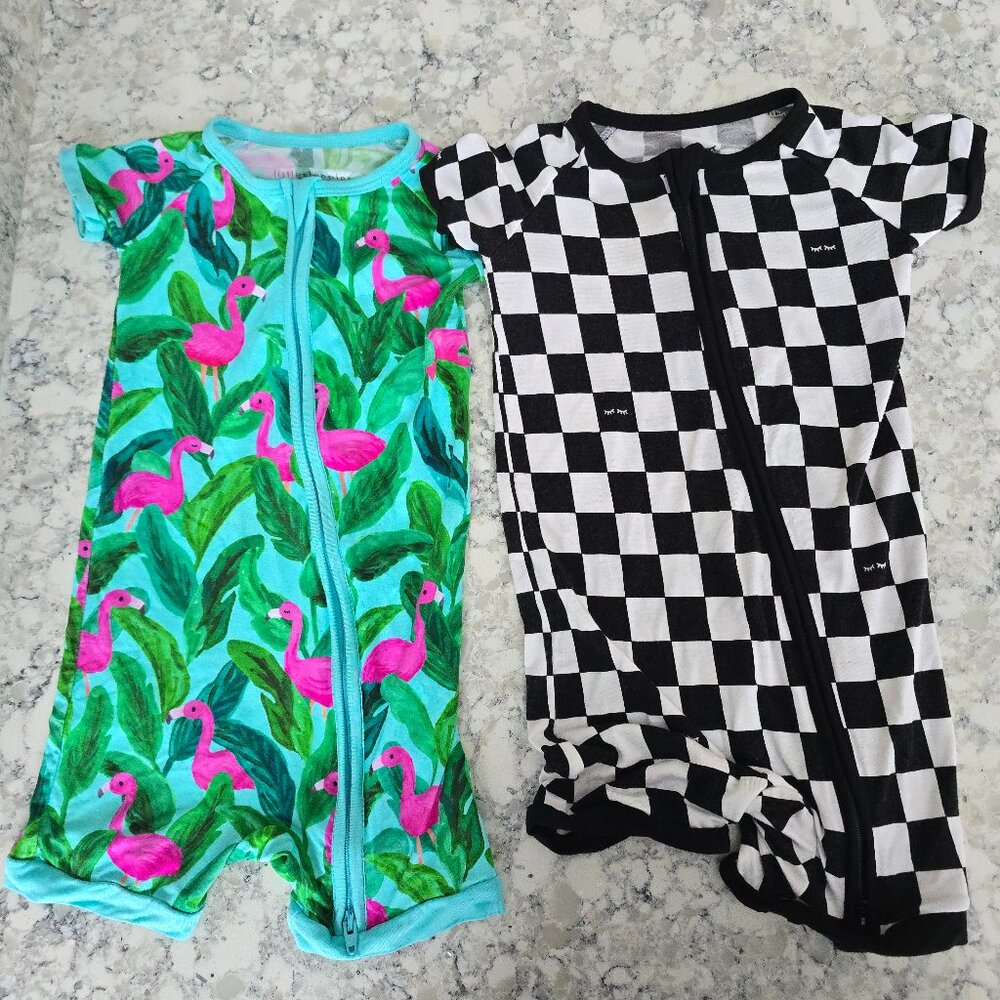 Little Sleepies Zippy Shorty Bundle | 18-24 Months | Cool Checks + Palm Springs